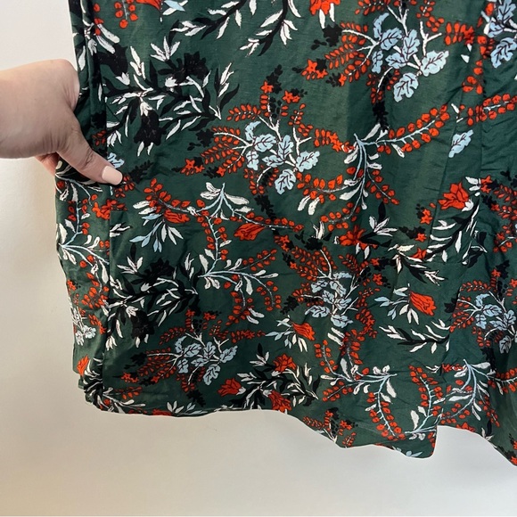 Maje Botanical Floral Print Jumpsuit Zip Front Wide Leg Green Red 38 Medium - Picture 5 of 10